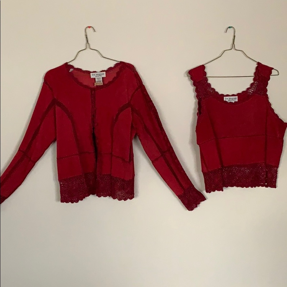2 Piece Vintage Suede Jacket Set